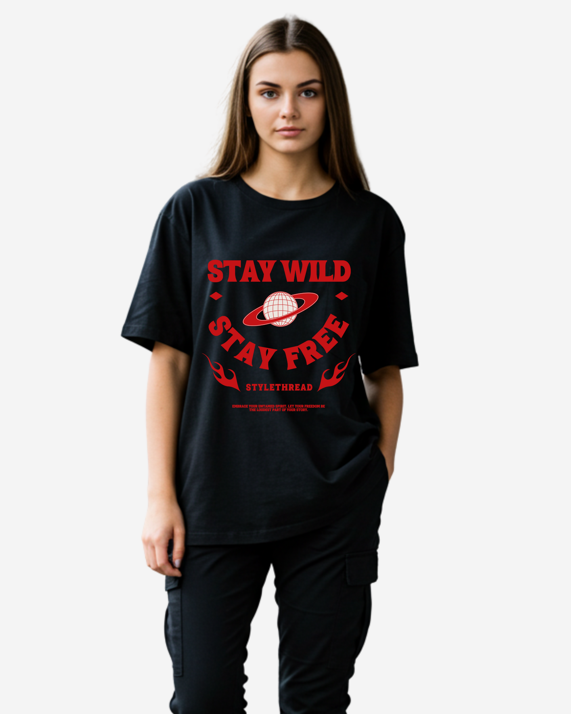 Stay Wild Stay Free Women's Oversized T-Shirt