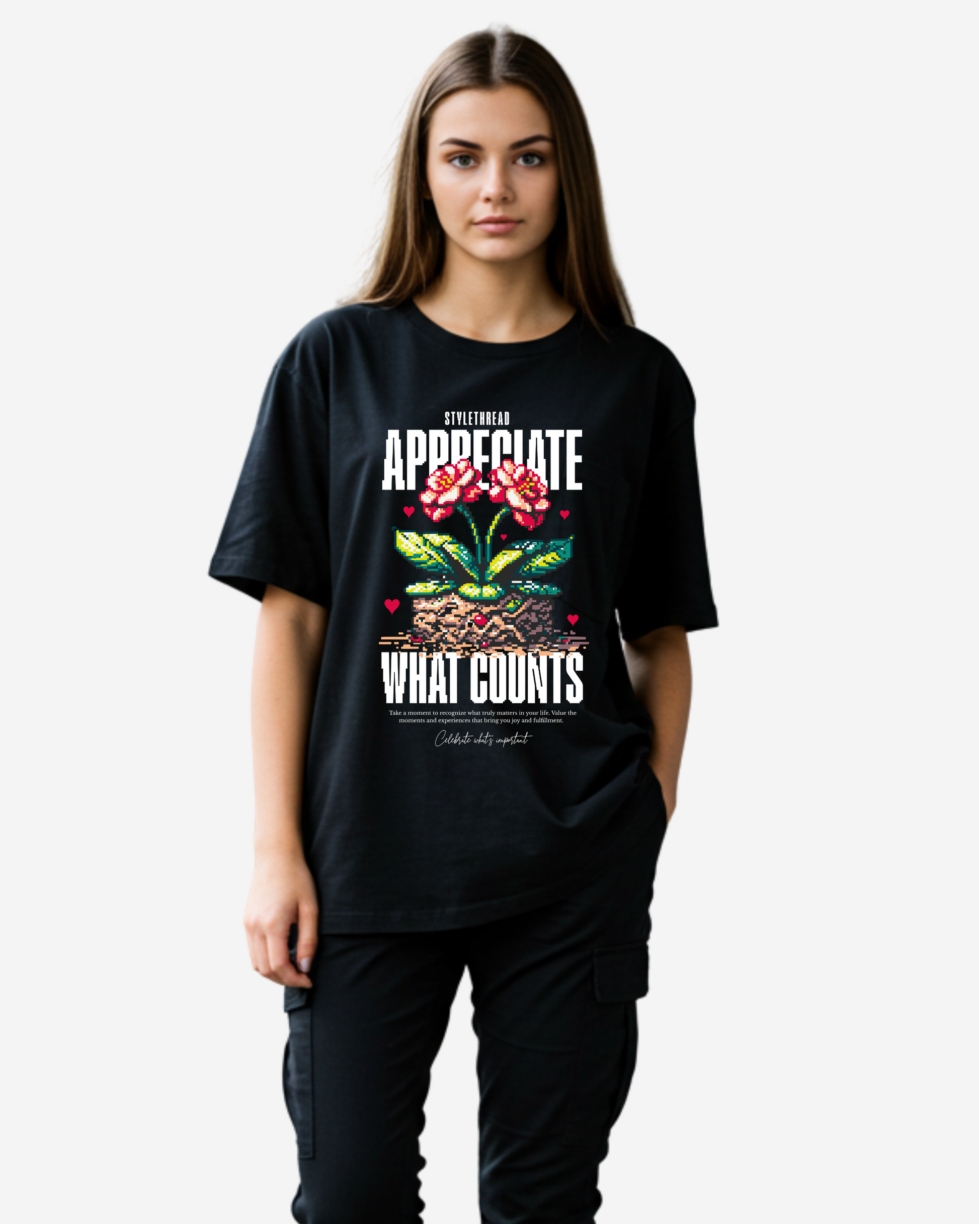 Appreciate What Counts Women's Oversized T-Shirt