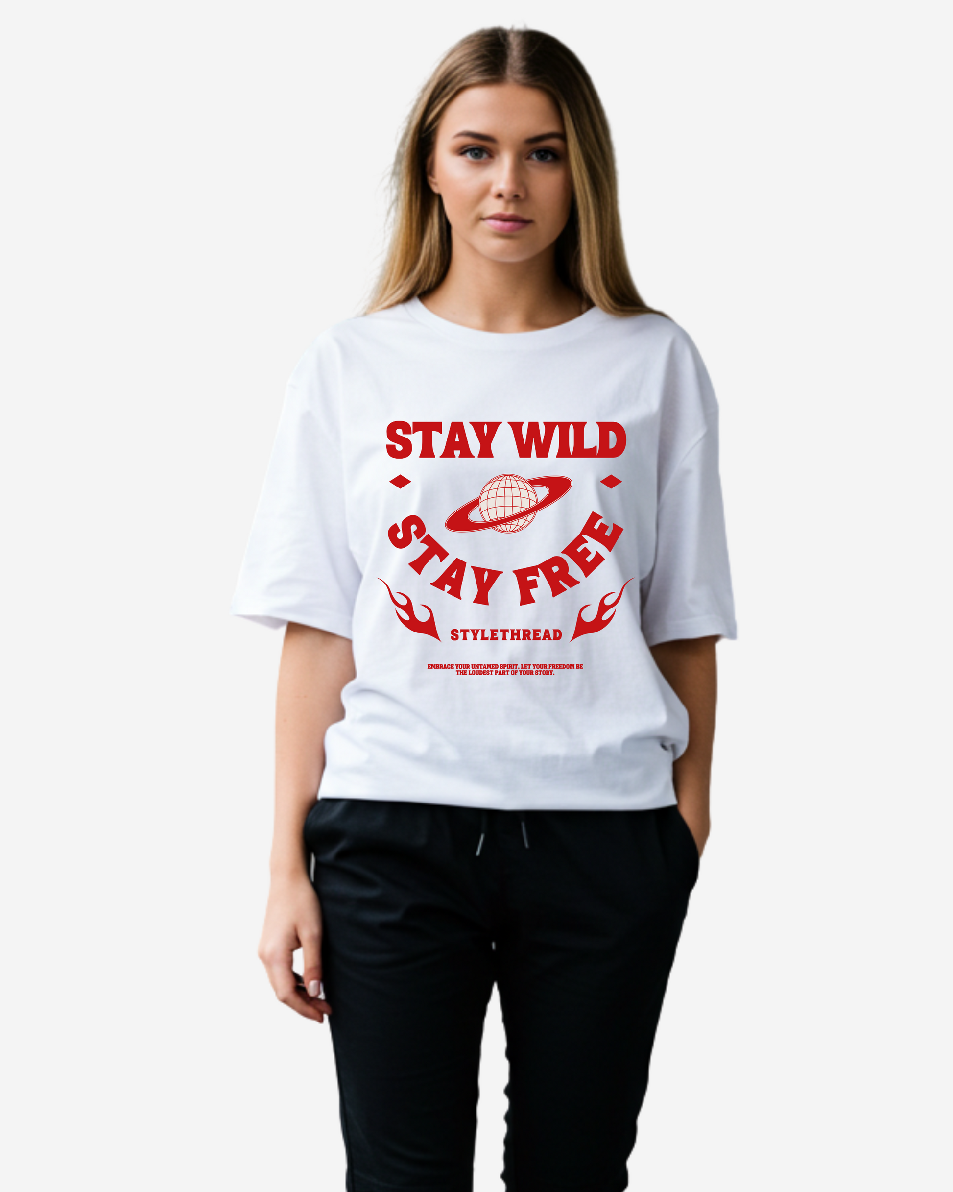 Stay Wild Stay Free Women's Oversized T-Shirt