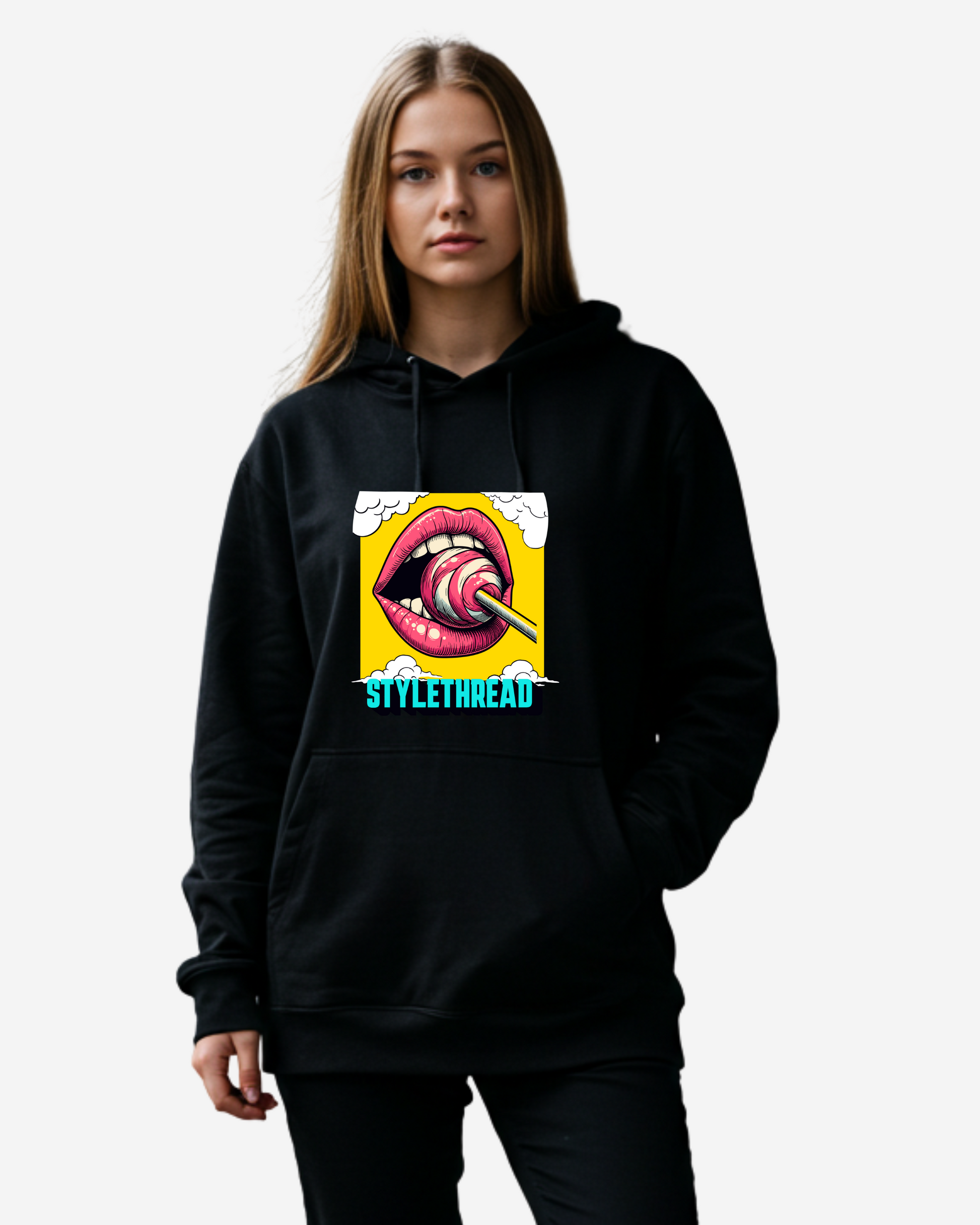 Lips with Lollipop Women's Oversized Hoodie