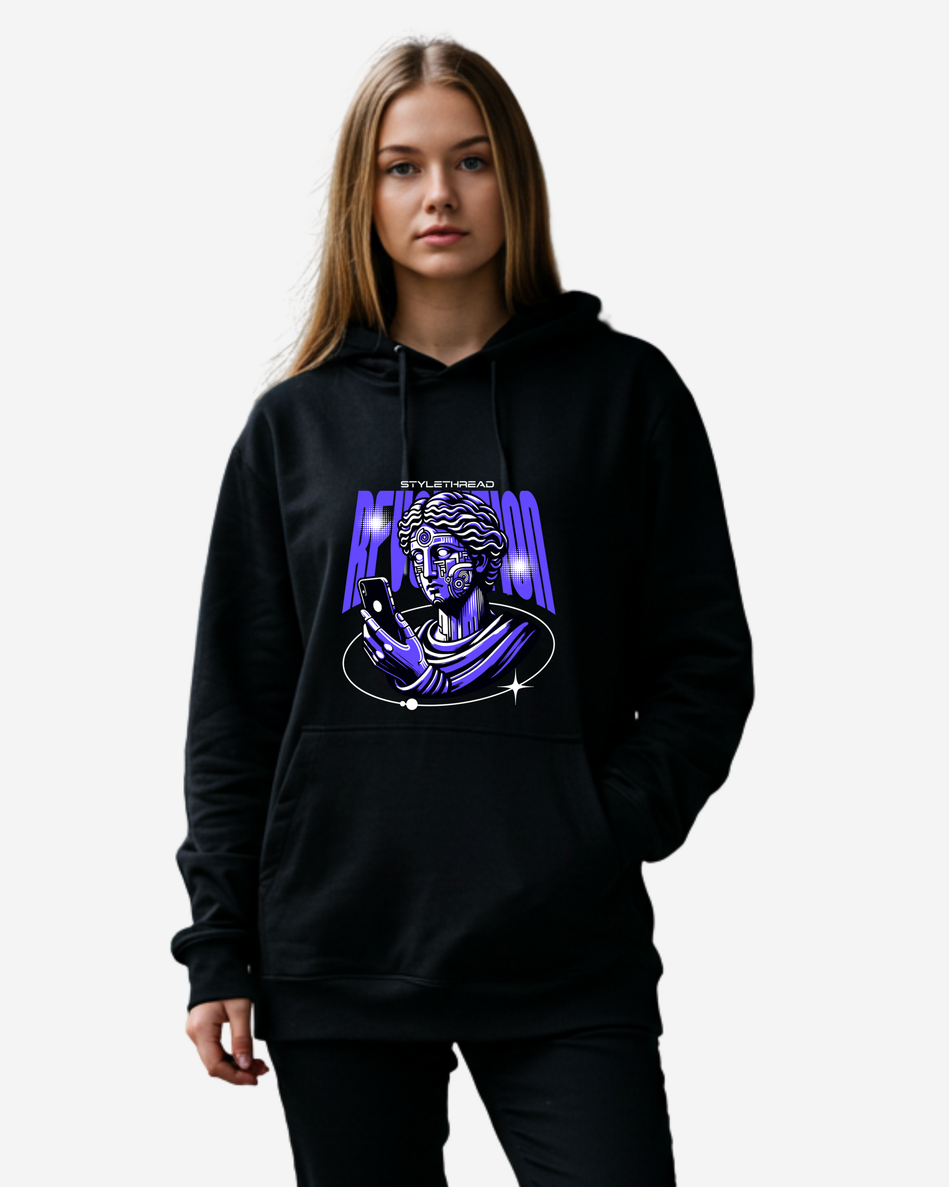 Futuristic Statue Y2k Women's Oversized Hoodie