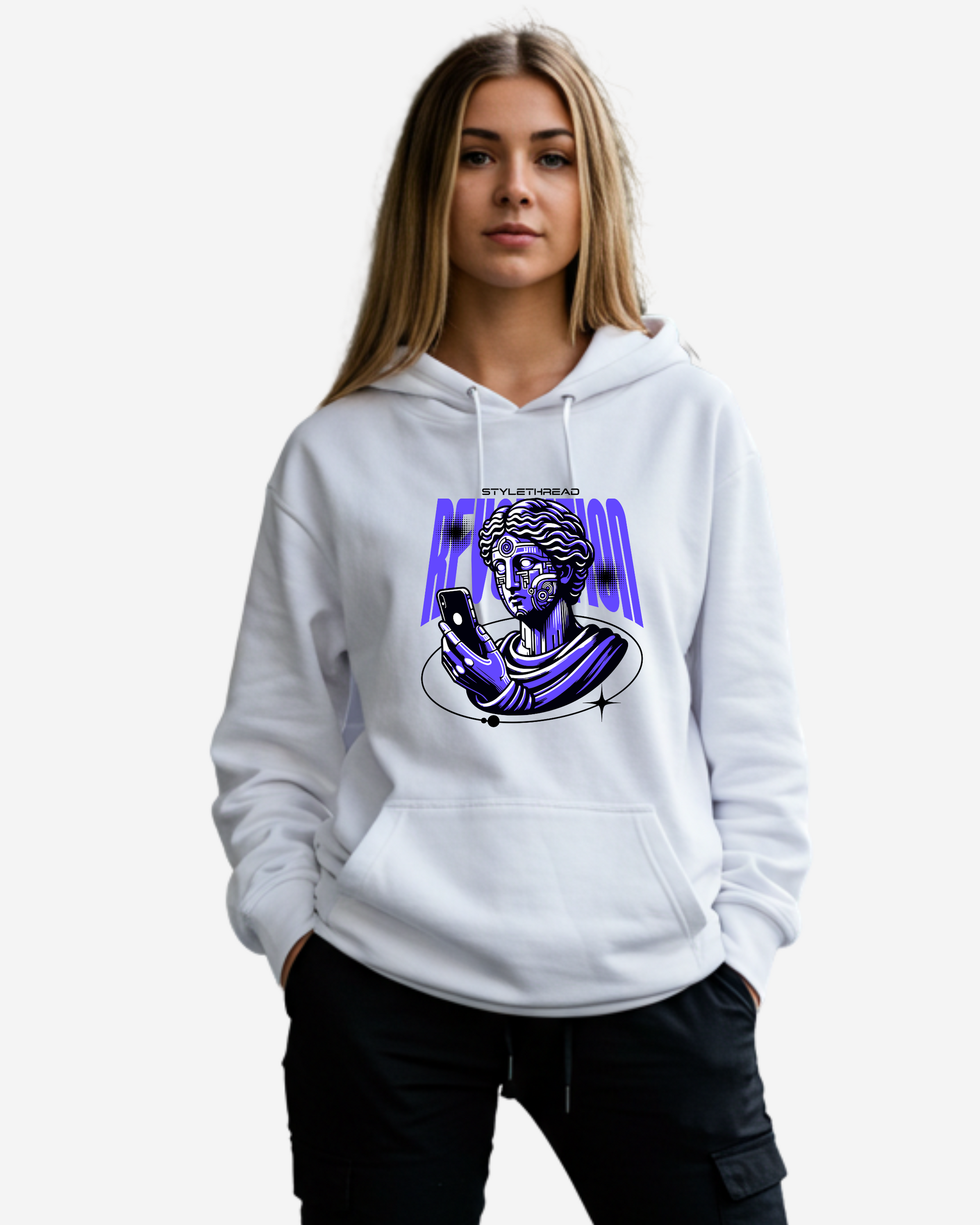 Futuristic Statue Y2k Women's Oversized Hoodie