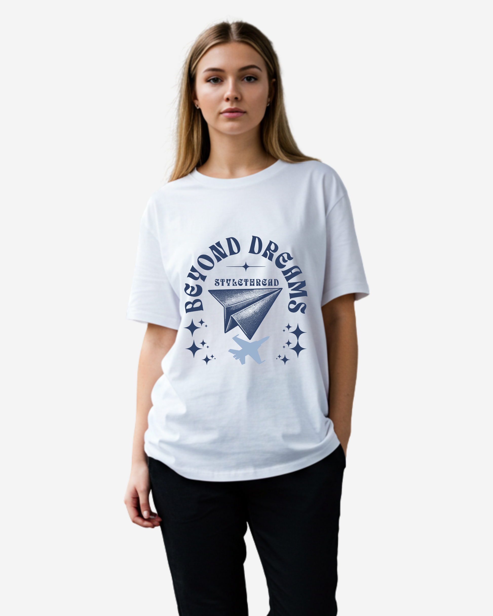 Jet Shadow Paper Plane Women's Oversized T-Shirt