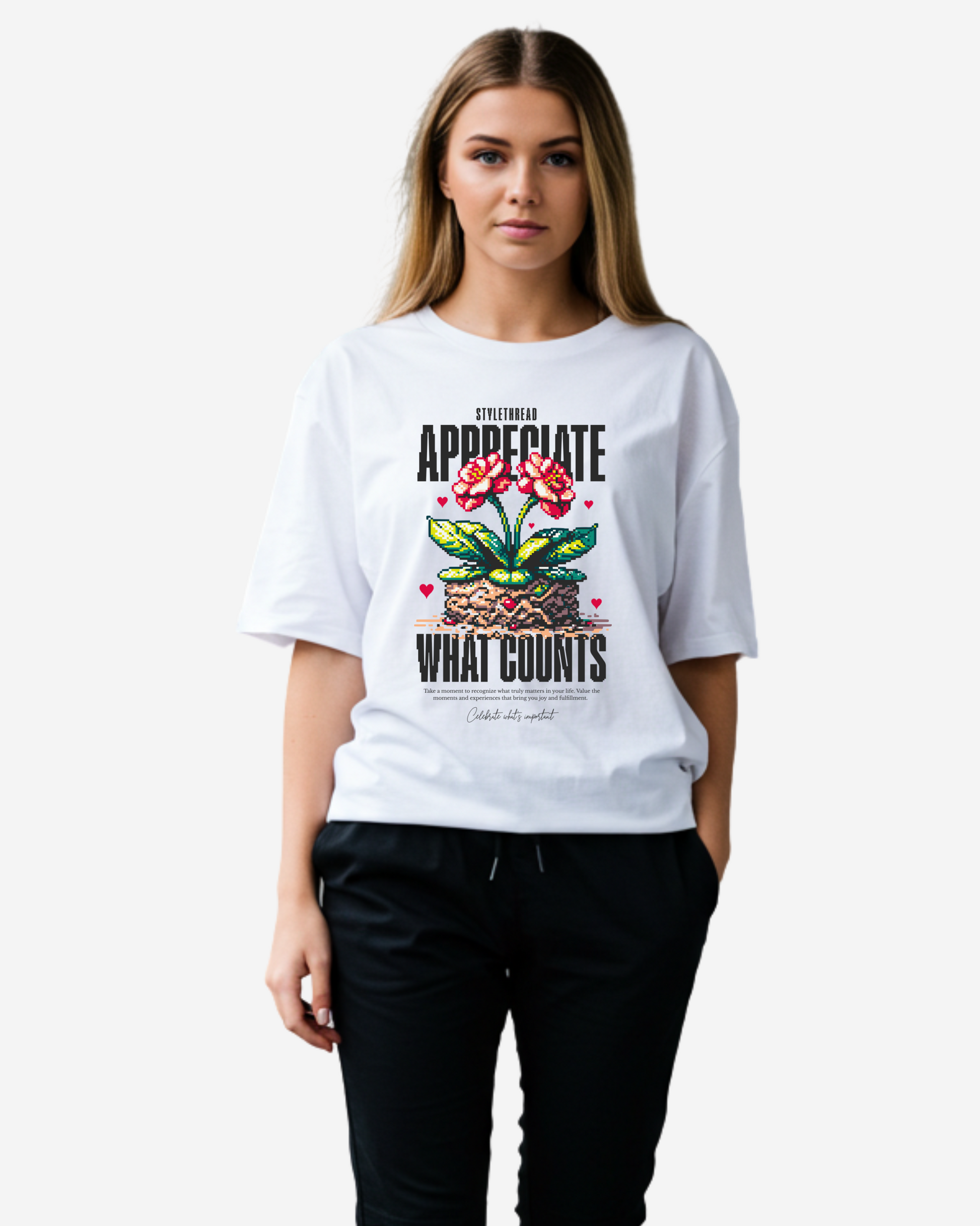 Appreciate What Counts Women's Oversized T-Shirt